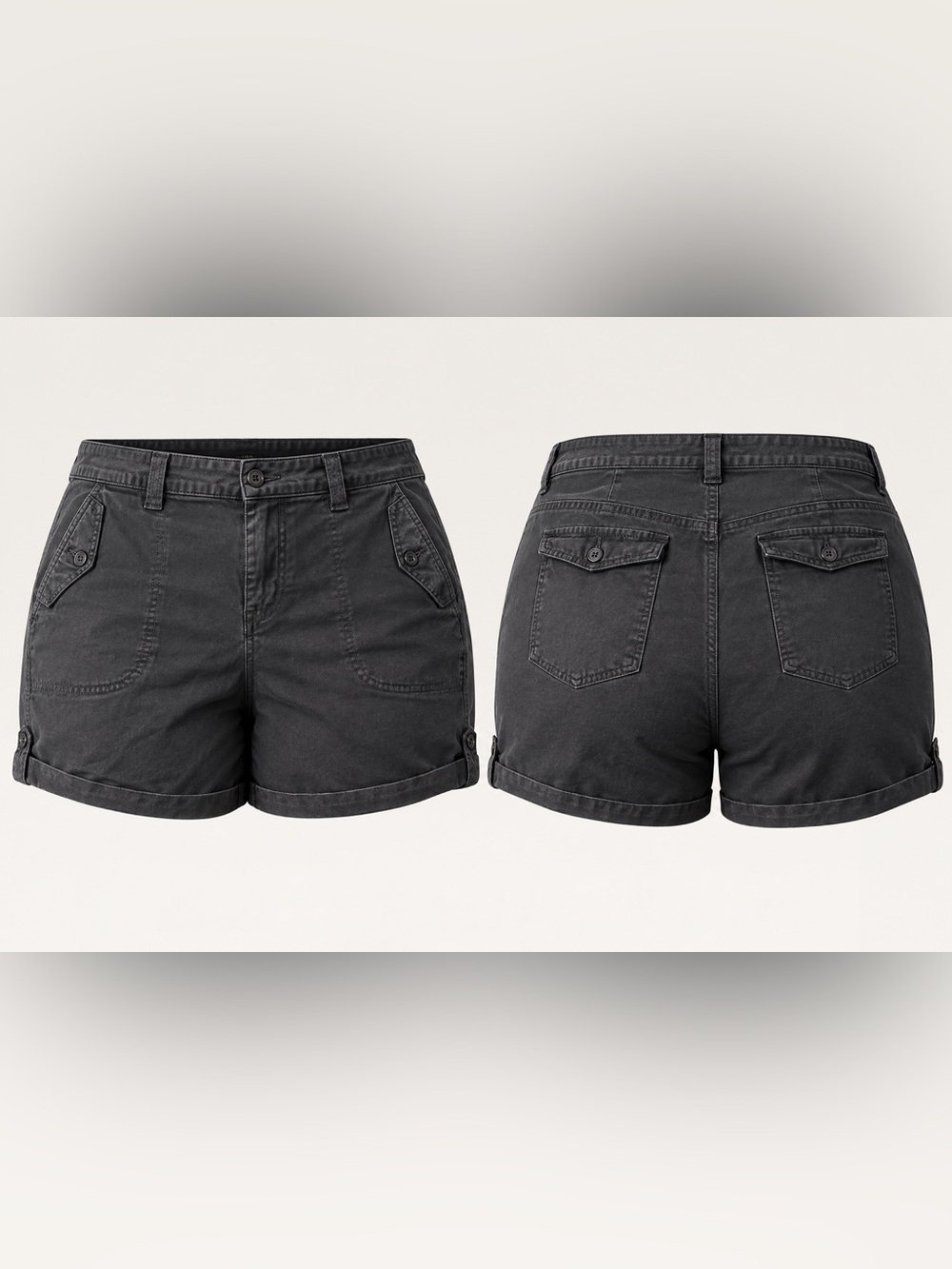 torrid Black Denim Utility High-Rise Jean Shorts